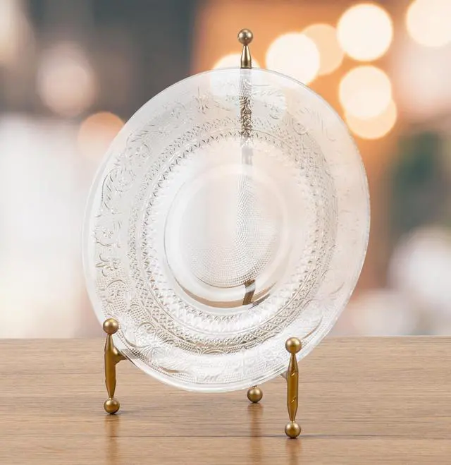 Alt view image 5 of 7 - Decorative Tripod Plate Stand and Art Holder Easel in Gold Finish - 11.5" h