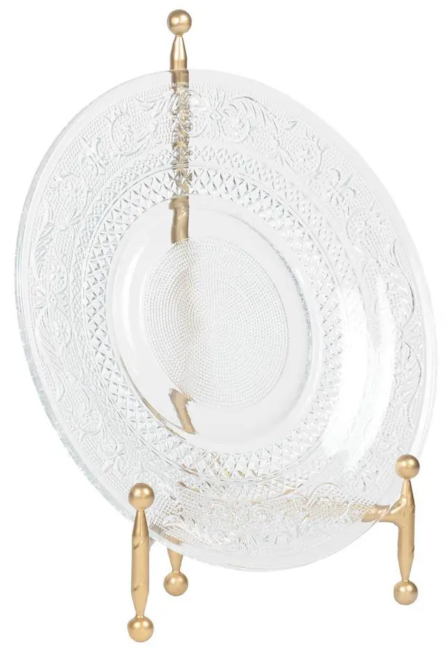 Alt view image 6 of 7 - Decorative Tripod Plate Stand and Art Holder Easel in Gold Finish - 11.5" h