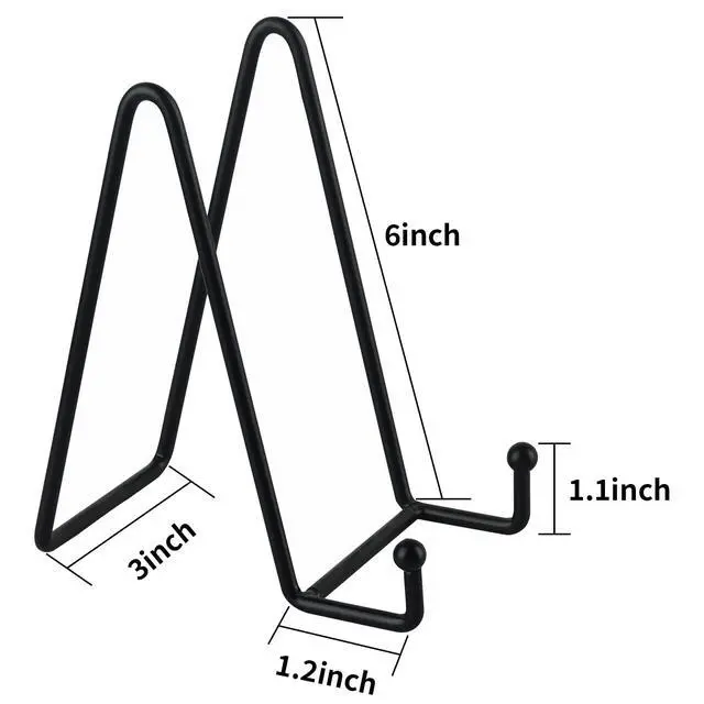 Alt view image 3 of 7 - 3 Pack 6 Inch Black Metal Display Stands Plate Holder Display Stands for Picture, Decorative Plate, Book, Photo Easel, Artistic Work (3 Pack, 6 inch)