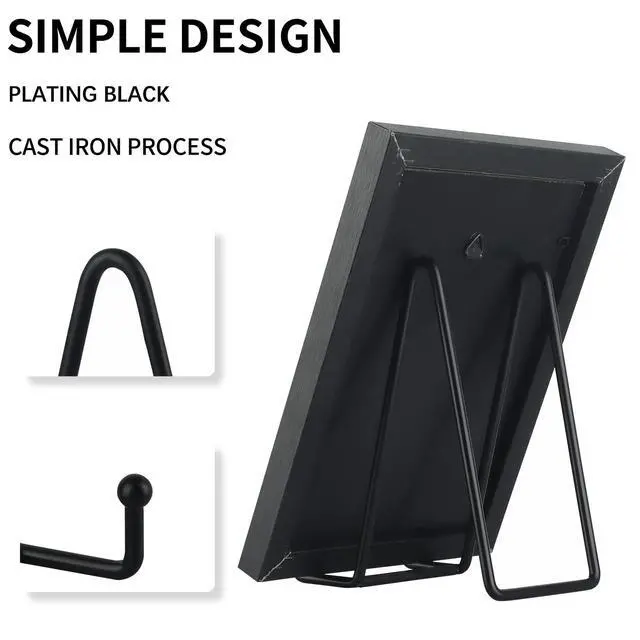 Alt view image 4 of 7 - 3 Pack 6 Inch Black Metal Display Stands Plate Holder Display Stands for Picture, Decorative Plate, Book, Photo Easel, Artistic Work (3 Pack, 6 inch)