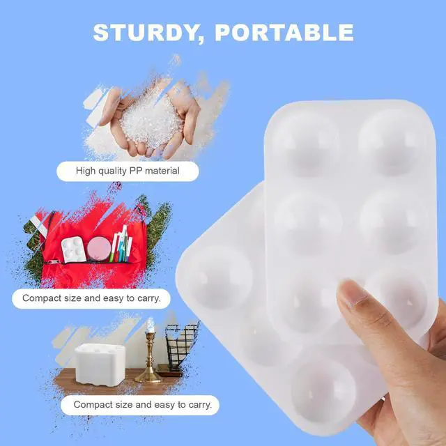 Alt view image 2 of 6 - 32 PCS Paint Tray Palette, White Plastic Paint Pallets, 6 Well Rectangular Paint Watercolor Palette for Students, Premium Paint Holder Tray for Painting Party, DIY Craft and Art Class