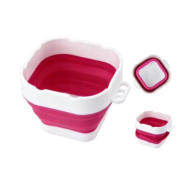 Main image of Collapsible Silicone Brush Washer - Portable Foldable Water Cup & Basin for Watercolor, Acrylic, Oil Painting | Artist Brush Cleaner and Holder | Red