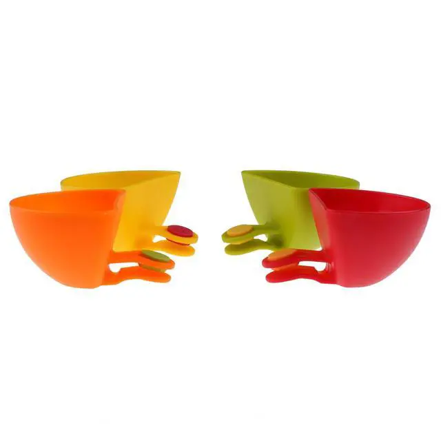 Alt view image 7 of 7 - Dip Clip Bowl Holder, 8-Pack Colorful Table Bowls Clip-on Dip Holders, For Tomato, Sauce, Salt, Vinegar, Sugar, Spices - Dip Bowl Party Ware