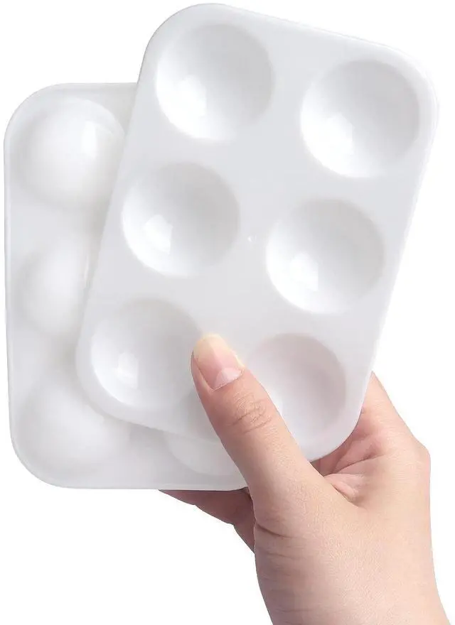 Main image of 8 PCS Plastic Paint Tray Palettes, White
