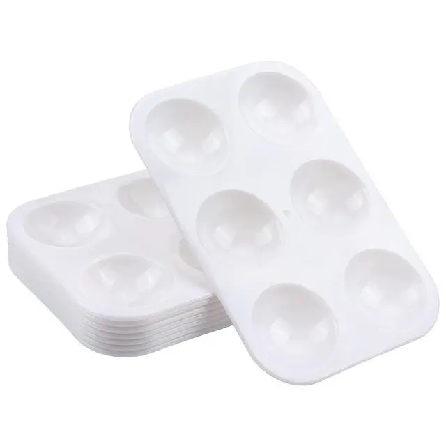 Alt view image 2 of 7 - 8 PCS Plastic Paint Tray Palettes, White