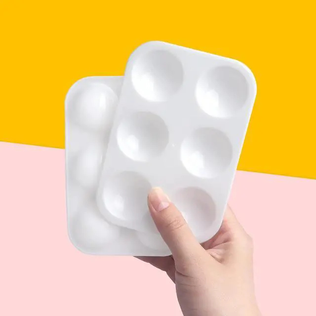 Alt view image 4 of 7 - 8 PCS Plastic Paint Tray Palettes, White