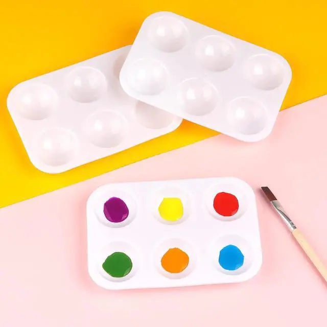 Alt view image 5 of 7 - 8 PCS Plastic Paint Tray Palettes, White