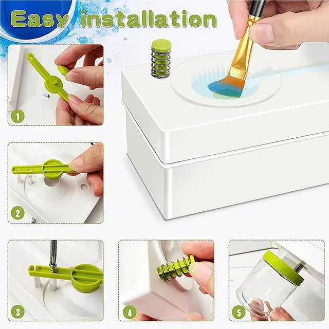 Alt view image 4 of 6 - Paint Brush Cleaner-Paint Brush Rinser with Drain,Brush Rinser,Running Water Cycle Paintbrush Rinser,for Acrylic Brush, Makeup Brush,Watercolor Pens.