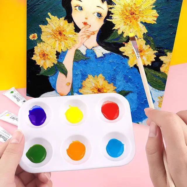 Alt view image 7 of 7 - 8 PCS Plastic Paint Tray Palettes, White