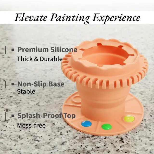 Alt view image 3 of 7 - Paint Brush Cleaner Tool Collapsibowl With Pallet And Organizer, Collapsible Acrylic Watercolor Portable Paintbrush Rinse Cup, Art Crafts Painting Brush Washing Station