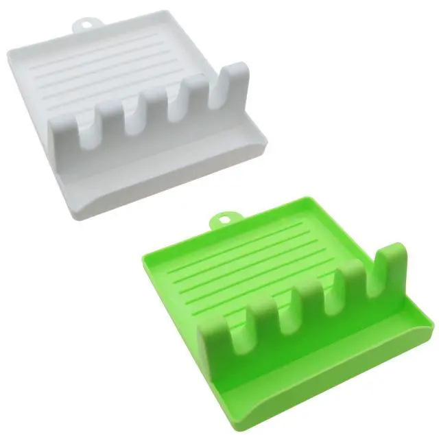 Main image of 2 PCS Washable Paint Brush Holder Watercolor Brush Rest with 4 Slots for Oil and Watercolor Acrylic Painting White Green