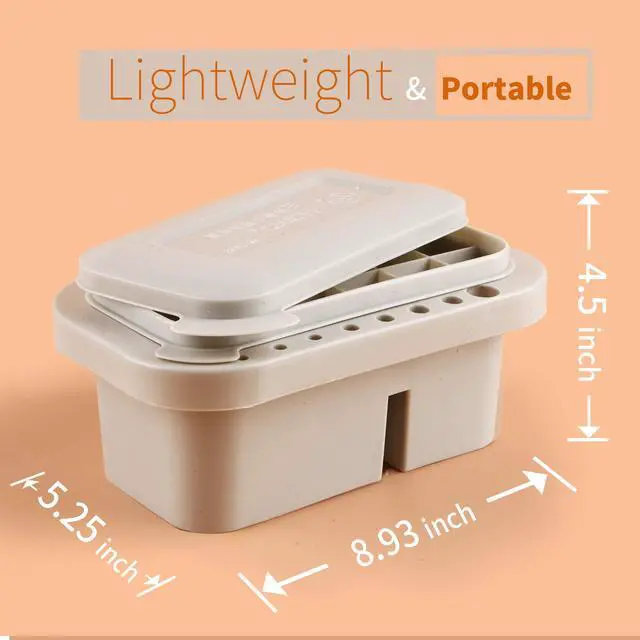 Alt view image 7 of 7 - 0Multi-Use Paint Brush Basin with Brushes Holder,Washer,Trays,Palette Box-Artist Cleaner Cup for Watercolor Oil Acrylic Gouache Painting with Lid