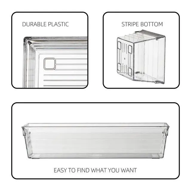 Alt view image 6 of 6 - Clear Plastic Drawer Organizer Tray for Vanity Cabinet (Set of 10),Storage Tray for Makeup, Kitchen Utensils, Jewelries, and Gadgets