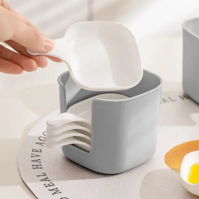 Alt view image 3 of 7 - 6Pcs Plastic Dipping Dish with Storage Box Mini Home Kitchen Seasoning Sauce Dishes Bowls Plate Dish Serving Tray for Sampling and Dipping Restaurant Home Party Use, White+Grey