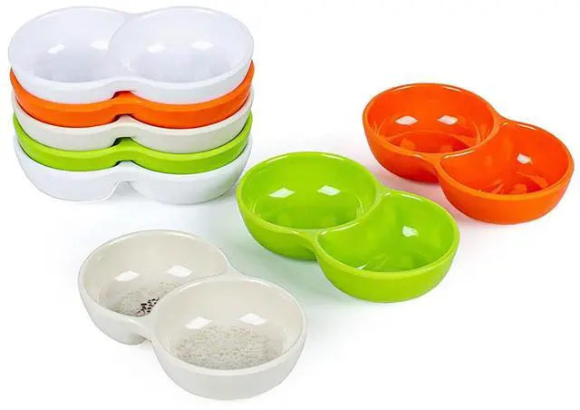 Main image of 5 PCS Compartment Divided Plastic Sauce Dishes Compartment Appetizer Serving Tray Divided Spices Vinegar Nuts Sauce Dishes for Home Kitchen Restaurant
