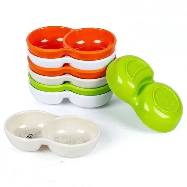 Alt view image 4 of 7 - 5 PCS Compartment Divided Plastic Sauce Dishes Compartment Appetizer Serving Tray Divided Spices Vinegar Nuts Sauce Dishes for Home Kitchen Restaurant