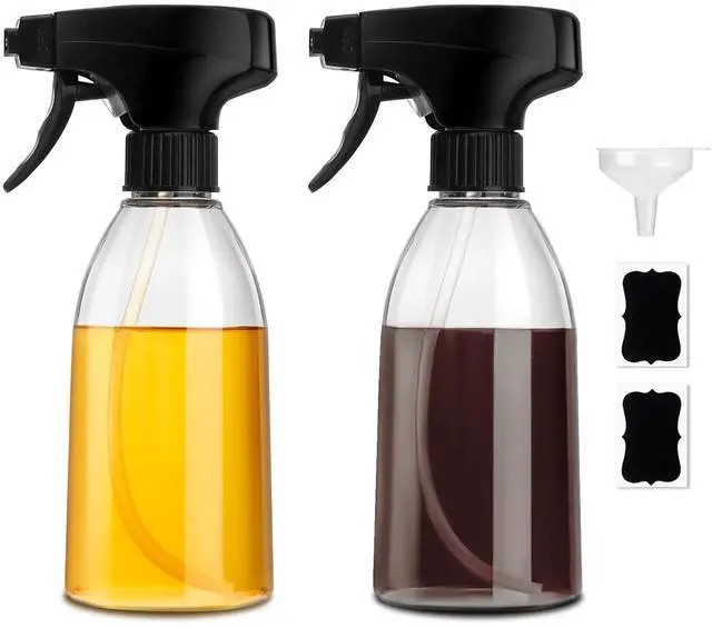 Main image of Oil Sprayer for Cooking, 2 Pack Olive Oil Spray Bottle, 10oz Food-Grade Plastic Oil Spritzer Mister, Refillable Oil Dispenser Bottle for Salad, BBQ, Grilling, Kitchen Baking, Roasting
