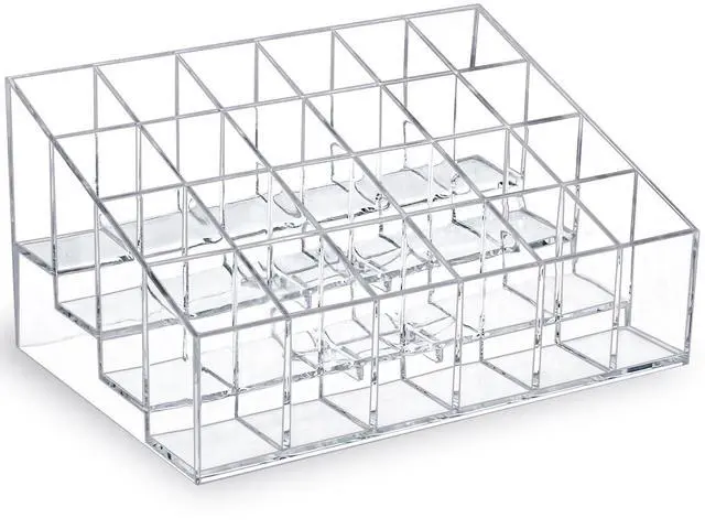 Main image of Lipstick Organizer,Small Clear Plastic Compact Lip Gloss Chapstick Perfume Sample Mascara Holder with 24 Slots