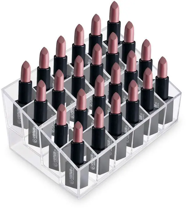 Alt view image 4 of 7 - Transparent Cosmetic Makeup Organizer for Lipstick, Brushes, Bottles, and More - Clear Case Display Rack Holder