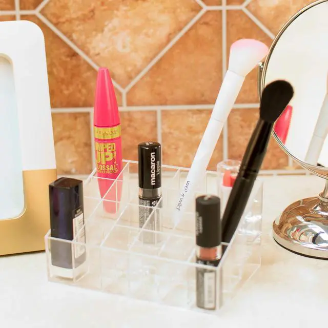 Alt view image 5 of 7 - Transparent Cosmetic Makeup Organizer for Lipstick, Brushes, Bottles, and More - Clear Case Display Rack Holder