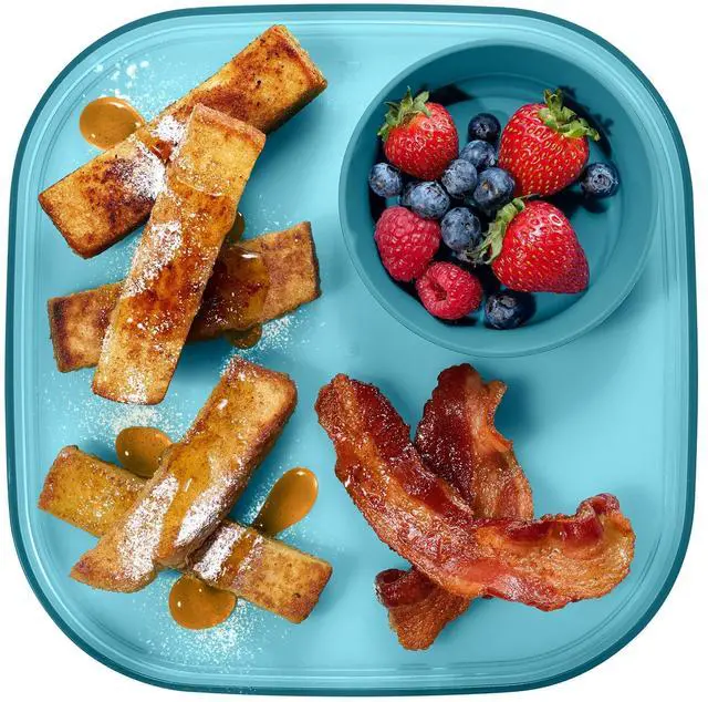 Alt view image 6 of 7 - Dipware Reusable Dining Plate/Serving Tray for Appetizers and Snacks, Food-Safe Appetizer Serving Platter with Removable Dip Bowl, Turquoise