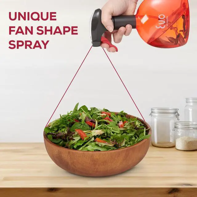 Alt view image 4 of 7 - Evo Original Oil Sprayer Bottle | Non-Aerosol for Olive Oil, Cooking Oils, Vinegars | 24-Oz Capacity | Rotatable Nozzle | Gourmet Cooking Tools - Food-Safe Materials | Red