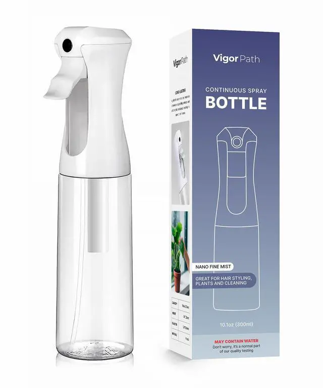 Main image of Continuous Spray Bottle for Hair Fine Mist Mister for Styling, Cleaning, Plants, Pets, Salons, and Essential Oil Use (300ml / 10.1 oz, Clear)