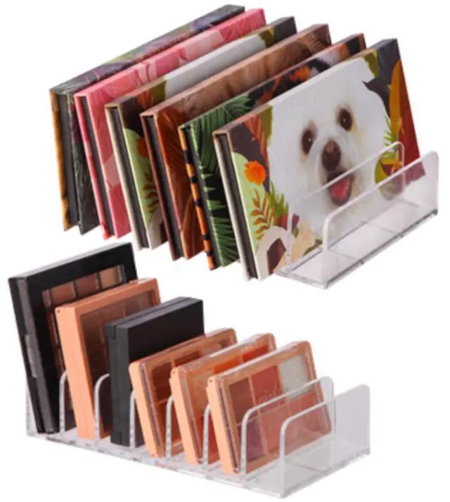 Main image of 2-Pack Clear Cosmetic Organizers for Makeup Storage - Stackable Eyeshadow Palette Organizer Trays, Countertop & Drawer Makeup Organizer for Bathroom Vanity, Sunglasses