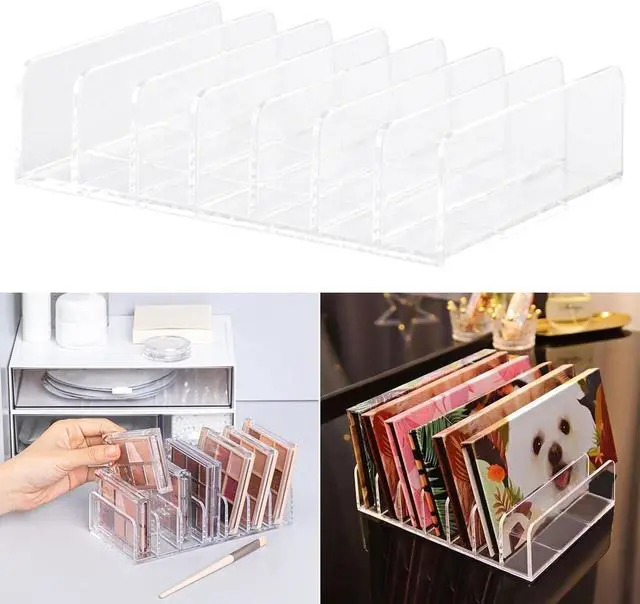Alt view image 4 of 5 - 2-Pack Clear Cosmetic Organizers for Makeup Storage - Stackable Eyeshadow Palette Organizer Trays, Countertop & Drawer Makeup Organizer for Bathroom Vanity, Sunglasses