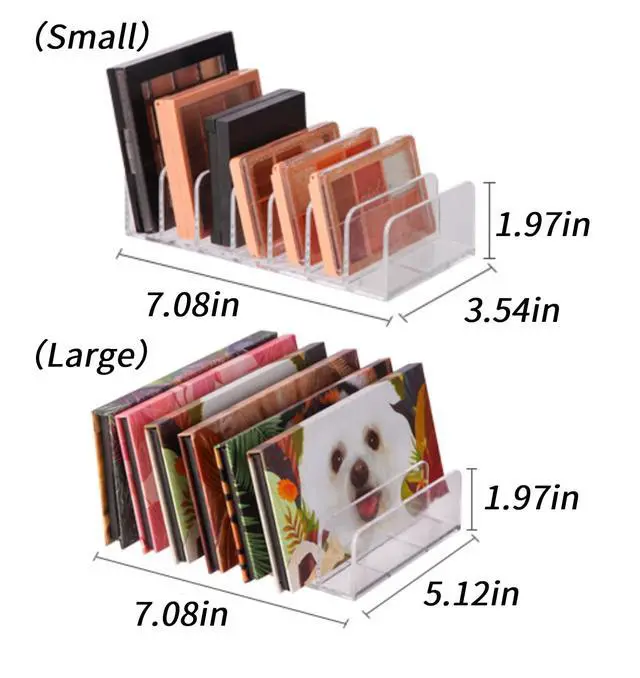 Alt view image 2 of 5 - 2-Pack Clear Cosmetic Organizers for Makeup Storage - Stackable Eyeshadow Palette Organizer Trays, Countertop & Drawer Makeup Organizer for Bathroom Vanity, Sunglasses
