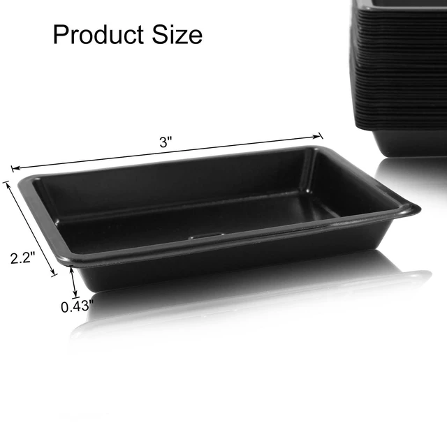Alt view image 3 of 5 - Mini Soy Sauce Plates, 40PCS, Rectangle, Black