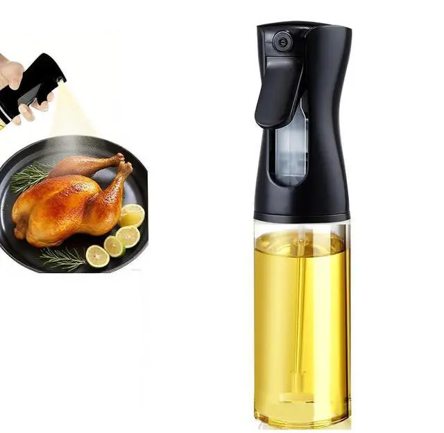 Main image of Olive Oil Sprayer for Cooking, 220ml Glass Oil Dispenser for Kitchen Gadgets, Food Grade Premium Spray Bottle, Continuous Spray with Portion Control, for Salad, Frying, BBQ (Black)