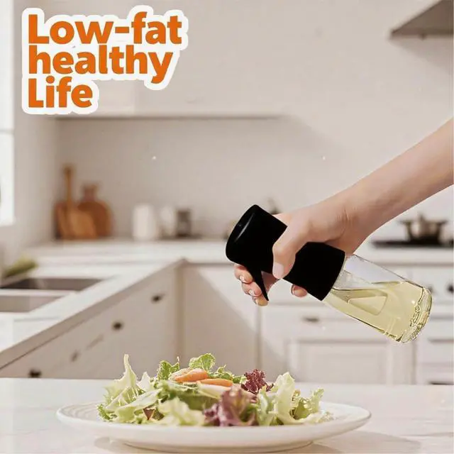 Alt view image 7 of 7 - Olive Oil Sprayer for Cooking, 220ml Glass Oil Dispenser for Kitchen Gadgets, Food Grade Premium Spray Bottle, Continuous Spray with Portion Control, for Salad, Frying, BBQ (Black)