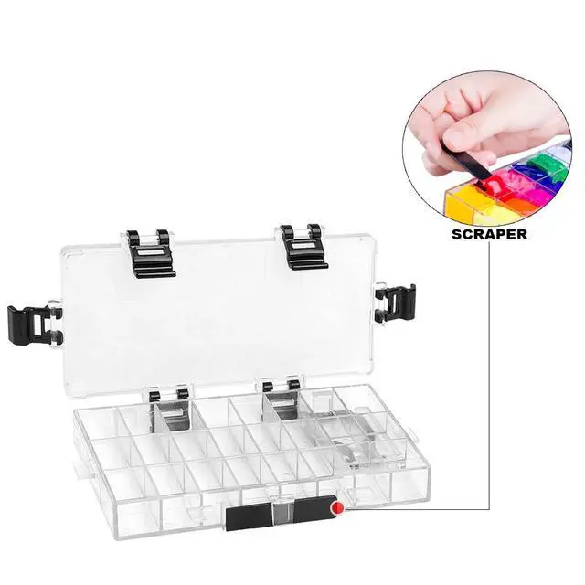 Alt view image 4 of 5 - Paint Storage Palette Box 24 Wells Airtight Stay Wet for Watercolor, Gouache, Acrylic and Oil Paint