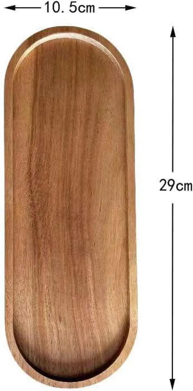 Alt view image 3 of 7 - Wood Serving Trays 11.5x4 Inch Charcuterie Boards Oval Wooden Plates Wood Serving Platter Cheese Dinner Plates Bulk for Dessert Snack Bread Fruit Appetizer Dishes (2)