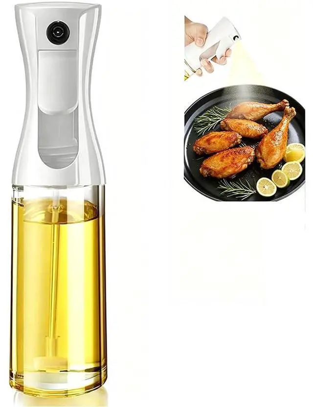 Main image of Olive Oil Sprayer for Cooking, 220ml Glass Oil Dispenser for Kitchen Gadgets, Food Grade Premium Clear Spray Bottle for Salad, Frying, BBQ (White)