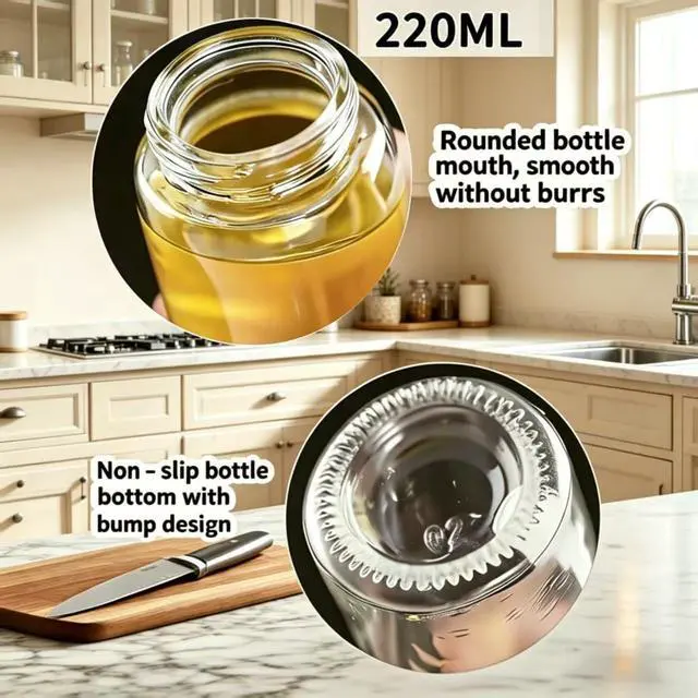 Alt view image 7 of 7 - Olive Oil Sprayer for Cooking, 220ml Glass Oil Dispenser for Kitchen Gadgets, Food Grade Premium Clear Spray Bottle for Salad, Frying, BBQ (White)