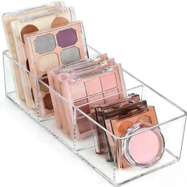Main image of Clear Plastic Acrylic Makeup Organizer: Bathroom Organizer for Countertop - Stackable Cosmetic Organizer for Vanity, Desk, Kitchen and Makeup Storage (3-Compartment)