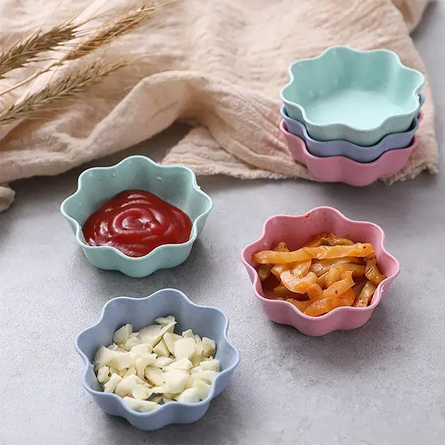 Alt view image 4 of 7 - Soy Sauce Dish, 8 Pcs Small Dipping Bowls, Wheat Straw Seasoning Plates for Sushi Side Dishes, Mini Appetizer Plates, Dip Bowls, Small Sauce Bowl Dishes