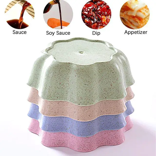 Alt view image 6 of 7 - Soy Sauce Dish, 8 Pcs Small Dipping Bowls, Wheat Straw Seasoning Plates for Sushi Side Dishes, Mini Appetizer Plates, Dip Bowls, Small Sauce Bowl Dishes