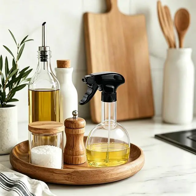 Alt view image 2 of 7 - Oil Sprayer for Cooking, 280ml Olive Oil Spray Bottle, Food-Grade Plastic Olive Oil Mister for Air Fryer Salad BBQ Baking Leakproof, Refillable, Kitchen Oil Dispenser 9.5 oz (Clear)