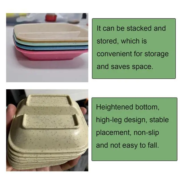 Alt view image 4 of 7 - 8 Pack Dipping Bowls Set 2 Grids Soy Sauce Dishes Pinch Bowls Dipping Bowls Dipping Sauce Bowl Small Serving Bowls for Side Dishes Sushi Mustard Tomato Sauce BBQ Seasoning Pepper Kitchup