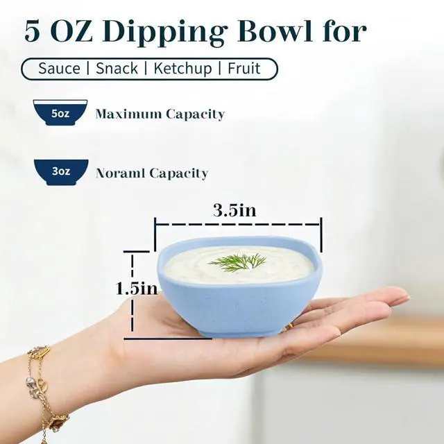 Alt view image 2 of 7 - Soy Sauce Dish 5 OZ, Small Bowls for Dip, Unbreakable Chip and Dip Bowl, Wheat Straw Bowl Sets of 6, Dipping Sauce Cups for Party, Kitchen, Dishwasher Safe Dipping Bowls for Ketchup - Colorful
