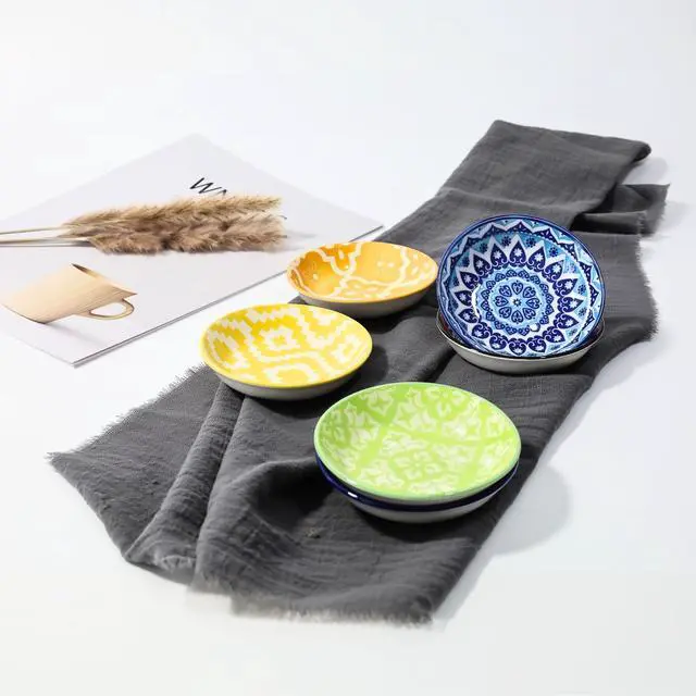 Alt view image 6 of 6 - Ceramic Dipping Bowls, 3 oz Soy Sauce Dish Pinch Bowls, Small Bowls for Condiments & Side Dishes, Mini Appetizer Plates for Sushi & Charcuterie, Microwave & Dishwasher Safe, Set of 6