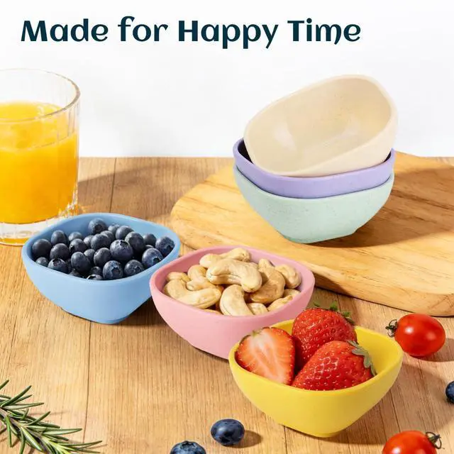 Alt view image 7 of 7 - Soy Sauce Dish 5 OZ, Small Bowls for Dip, Unbreakable Chip and Dip Bowl, Wheat Straw Bowl Sets of 6, Dipping Sauce Cups for Party, Kitchen, Dishwasher Safe Dipping Bowls for Ketchup - Colorful