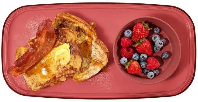Main image of dipware Small Serving Plate, Stackable & Removable Dip Bowl for Salsa, Queso, Salad, Olives, Dishwasher & Microwave Safe, Multipurpose Plate & Bowl, Red