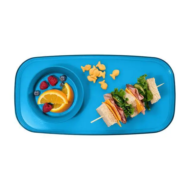 Alt view image 6 of 7 - dipware Small Serving Plate, Stackable & Removable Dip Bowl for Salsa, Queso, Salad, Olives, Dishwasher & Microwave Safe, Multipurpose Plate & Bowl, Ocean
