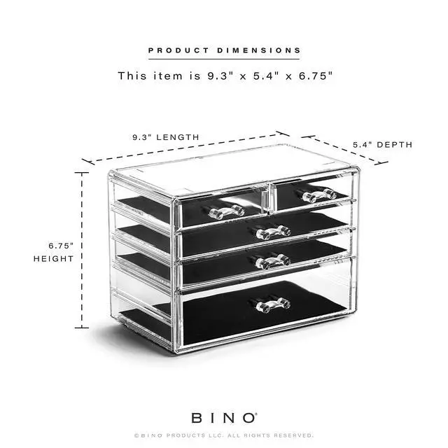 Alt view image 3 of 5 - THE MANHATTAN SERIES Acrylic Makeup Drawer Organizer-3 Large 2 Small Drawer | Clear Beauty Organizers and Storage| Cosmetic & Makeup Organizer | Home Organization| Jewelry & Vanity Accessories