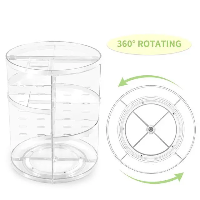 Alt view image 5 of 7 - 360 Rotating Makeup Organizer, Spinning Countertop, Cosmetic Holder Shelf, Make Up Organizers and Storage for Bedroom, Transparent