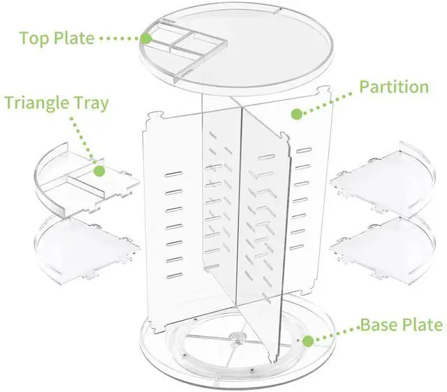 Alt view image 3 of 7 - 360 Rotating Makeup Organizer, Spinning Countertop, Cosmetic Holder Shelf, Make Up Organizers and Storage for Bedroom, Transparent